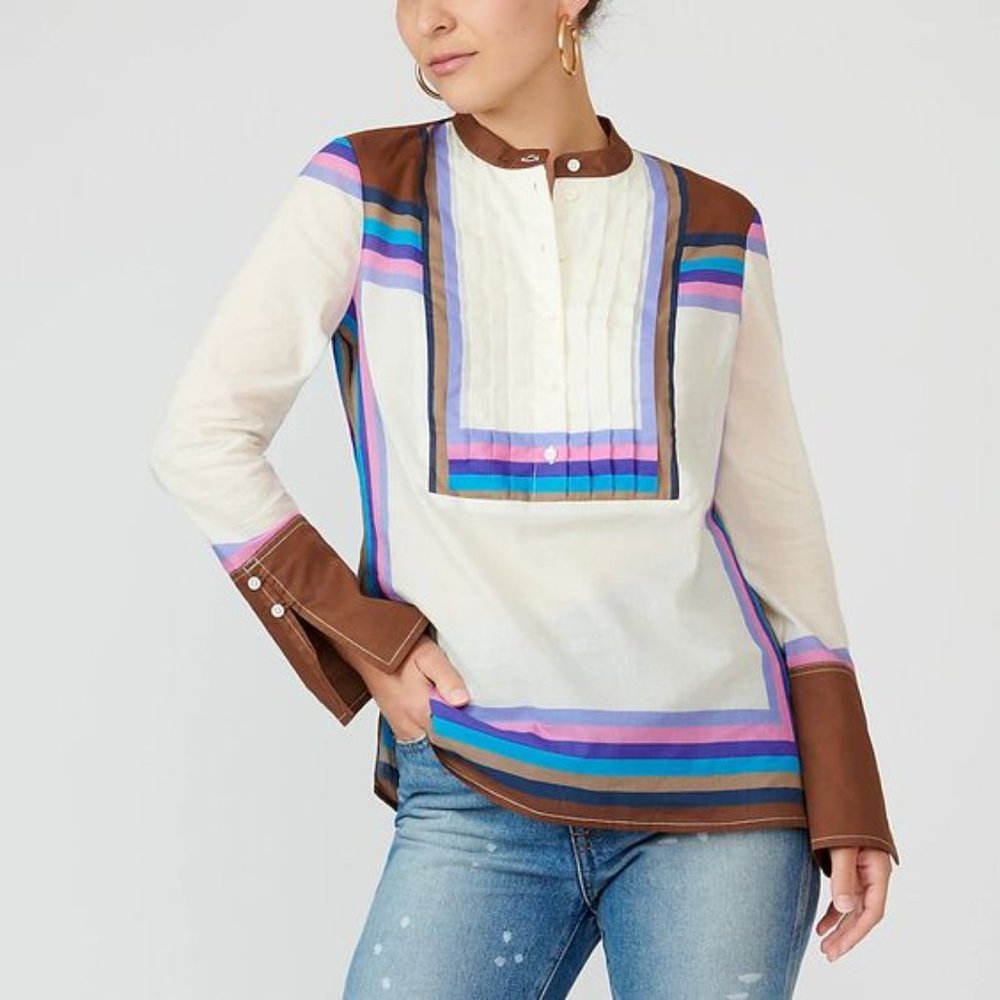 J. Crew Collection Classic Popover in Ratti Frame Print. RARE. Size Medium.